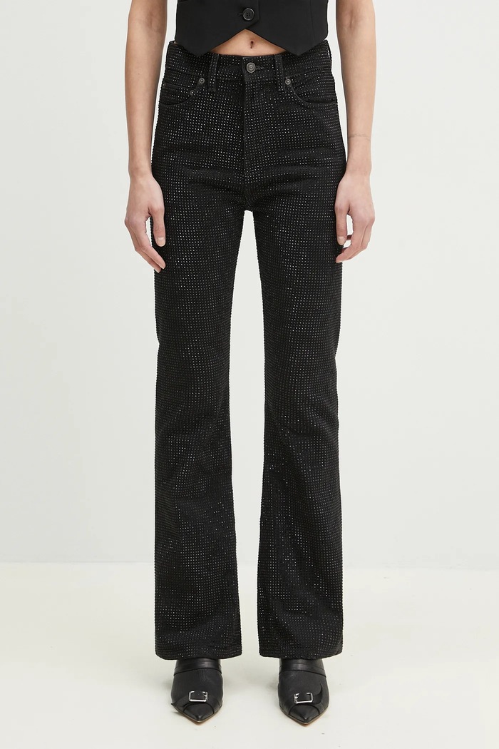 Fiorucci jeans Rhinestone Flared black U02SPDJE083DN01DN05