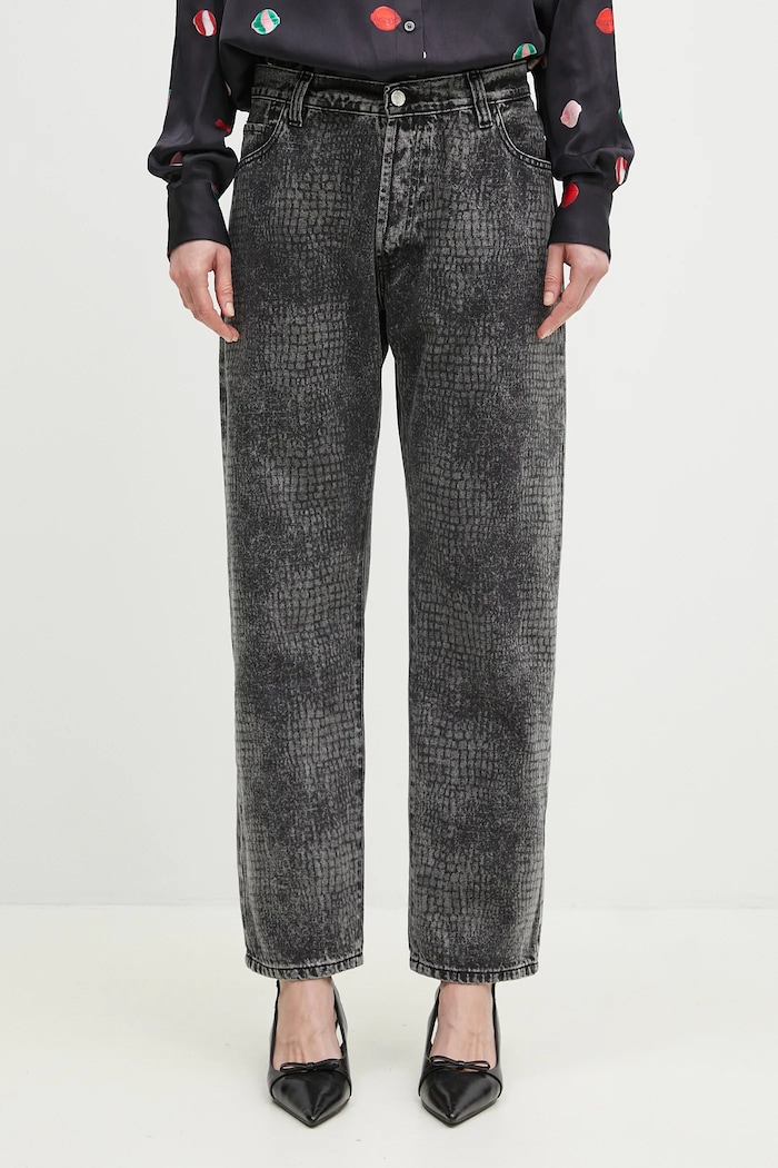 Бавовняні джинси Aries Lasered Croc Lilly Jean чорний AR3010103