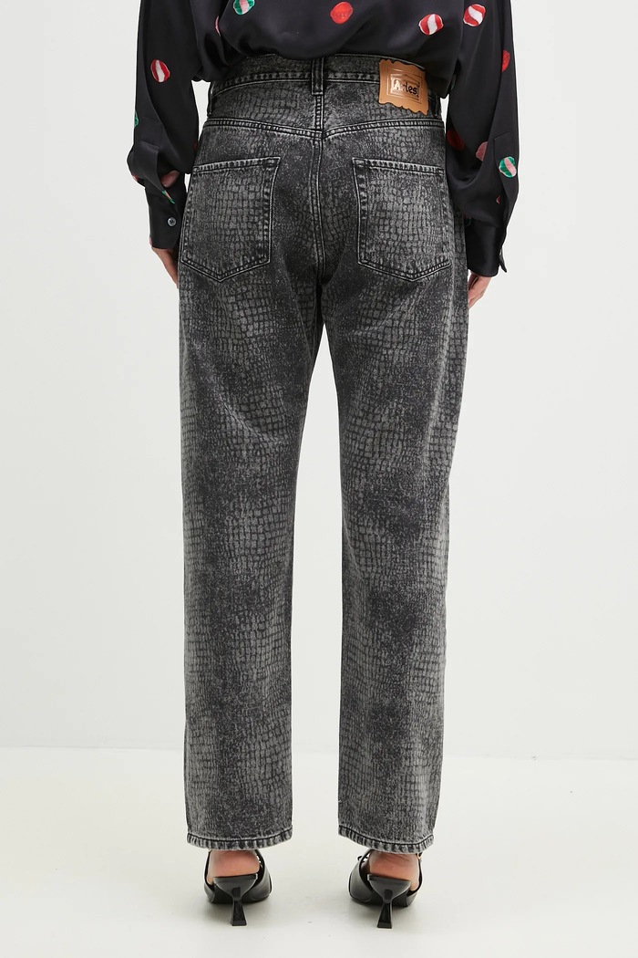 Abbigliamento Aries jeans in cotone Lasered Croc Lilly Jean AR3010103 nero