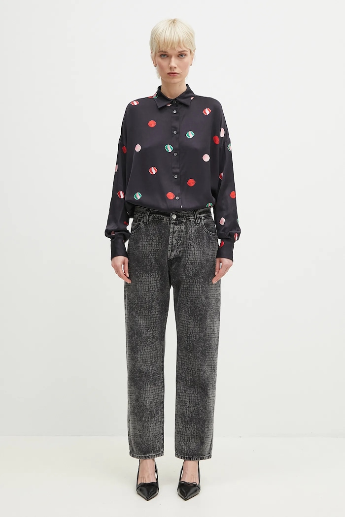 Aries jeans in cotone Lasered Croc Lilly Jean AR3010103 nero