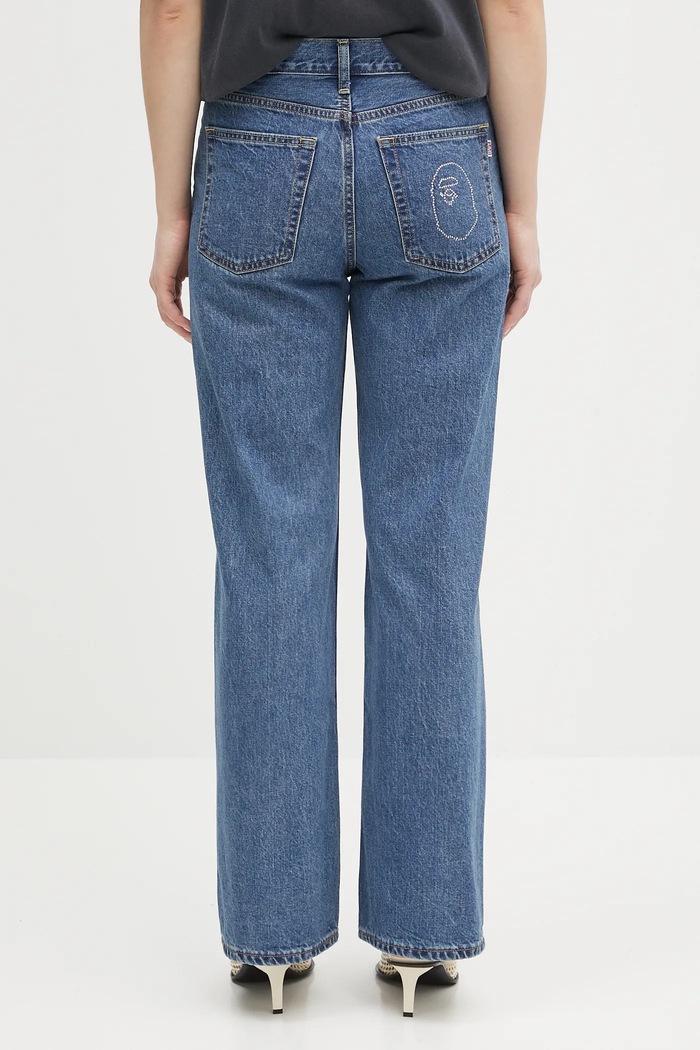Ρούχα Τζιν παντελόνι A Bathing Ape Crystal Ape Head Flare Denim 1L30250002 μπλε