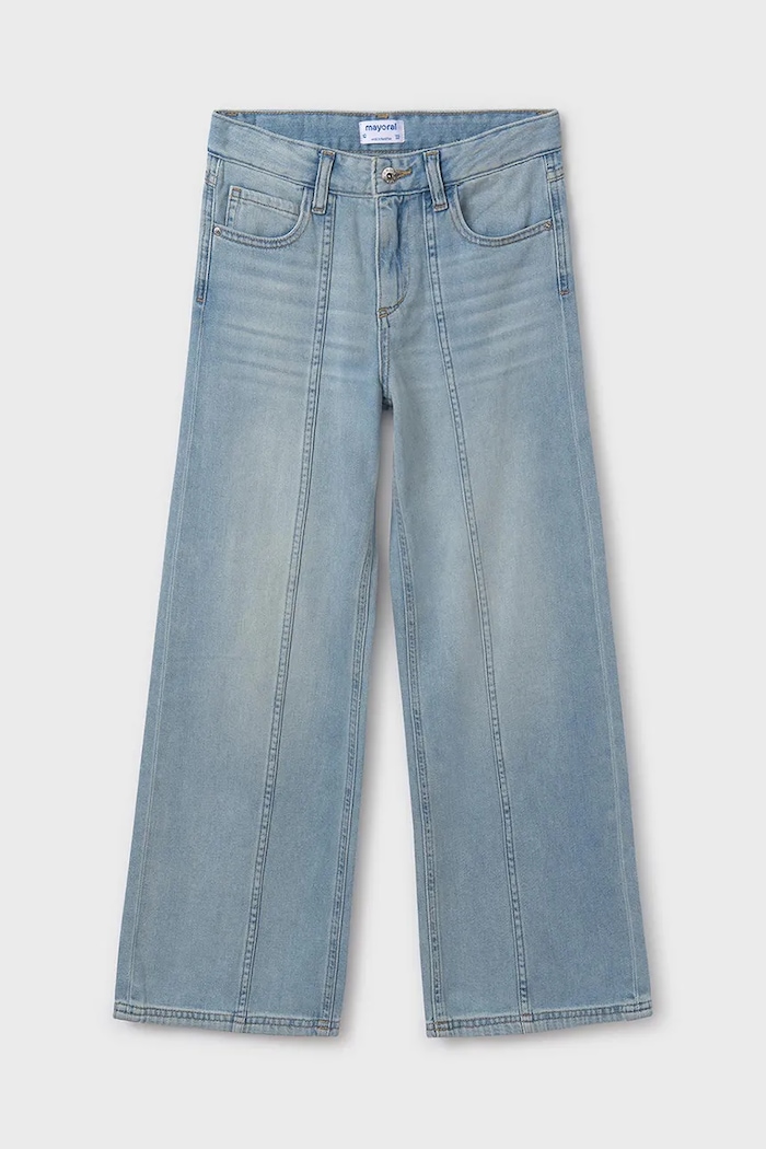 Mayoral Jeans copii wide leg albastru 6538.8D.Junior.PPYA