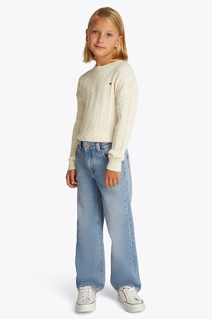 Dětské rifle Tommy Hilfiger GIRLFRIEND AUTHENTIC džíny modrá KG0KG08402.PPYA