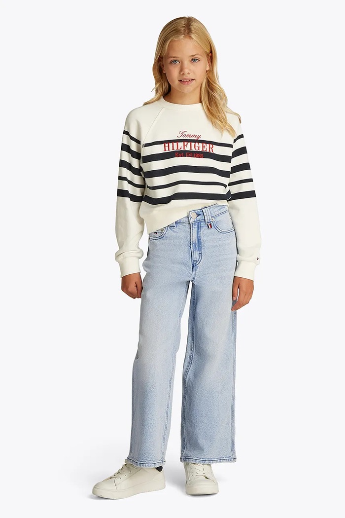 Dětské rifle Tommy Hilfiger MABEL BLEACH džíny modrá KG0KG08404.PPYA