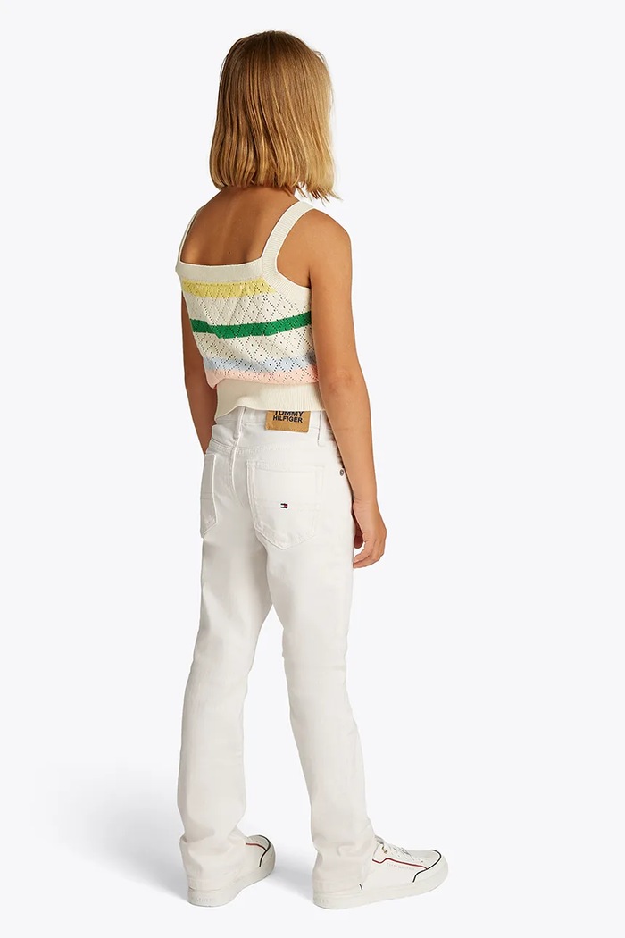 Παιδικά τζιν Tommy Hilfiger FLARE λευκό KG0KG08408.PPYA
