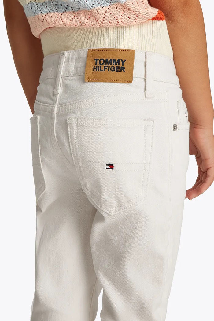 Παιδικά τζιν Tommy Hilfiger FLARE KG0KG08408.PPYA λευκό