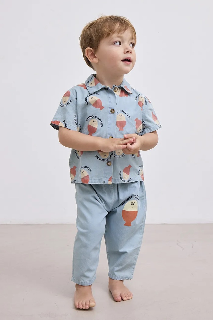 Τζιν μωρού Bobo Choses Morning Egg τζιν παντελόνι τιρκουάζ 125AB065