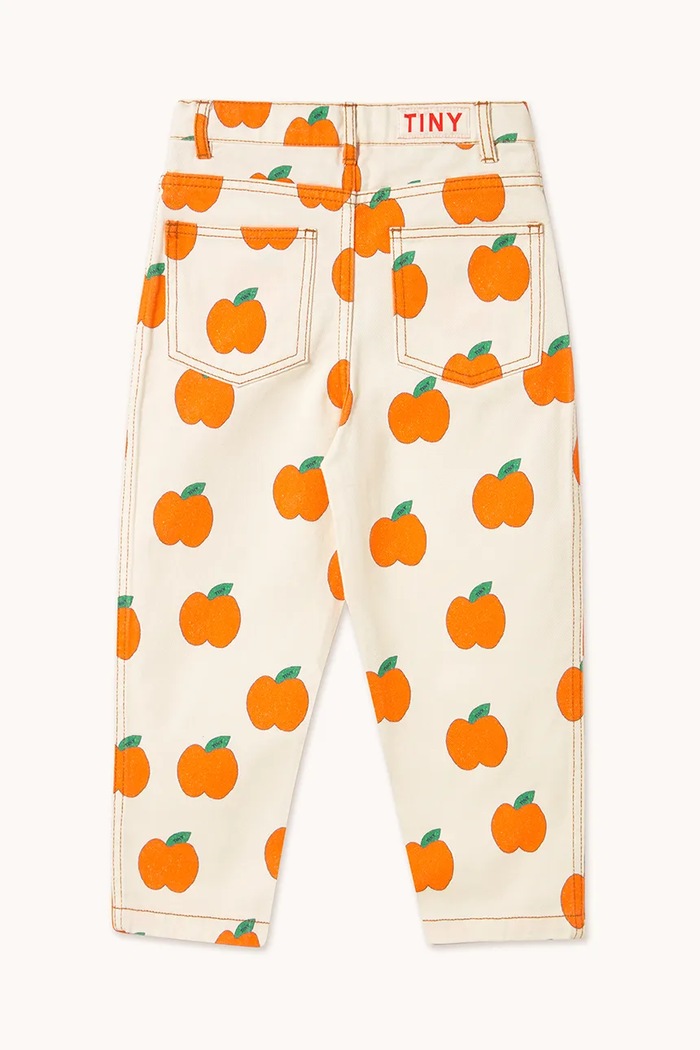 Dětské rifle Tinycottons APPLES STRAIGHT JEANS SS25.216 béžová SS25