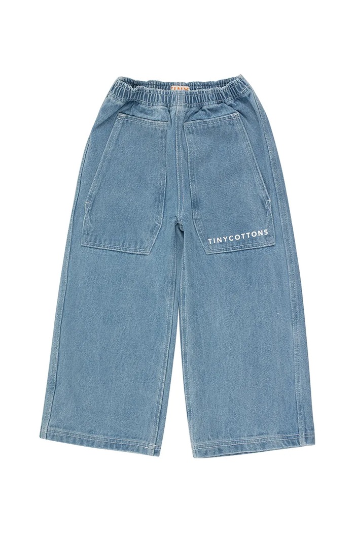 Dětské rifle Tinycottons GRAPHIC DENIM PANT SS25.243 modrá SS25