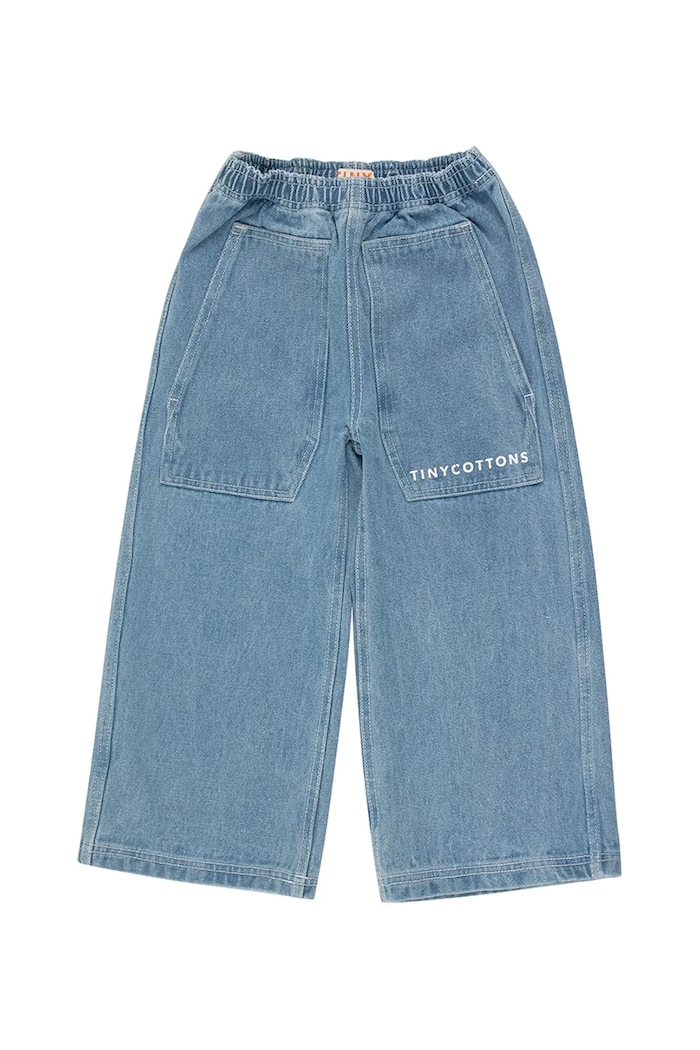 Dětské rifle Tinycottons GRAPHIC DENIM PANT SS25.243 modrá SS25