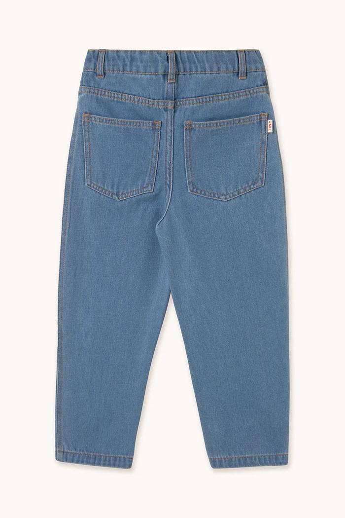 CHLAPEC Dětské rifle Tinycottons STRAWBERRIES EMBROIDERED JEANS SS25.247 modrá
