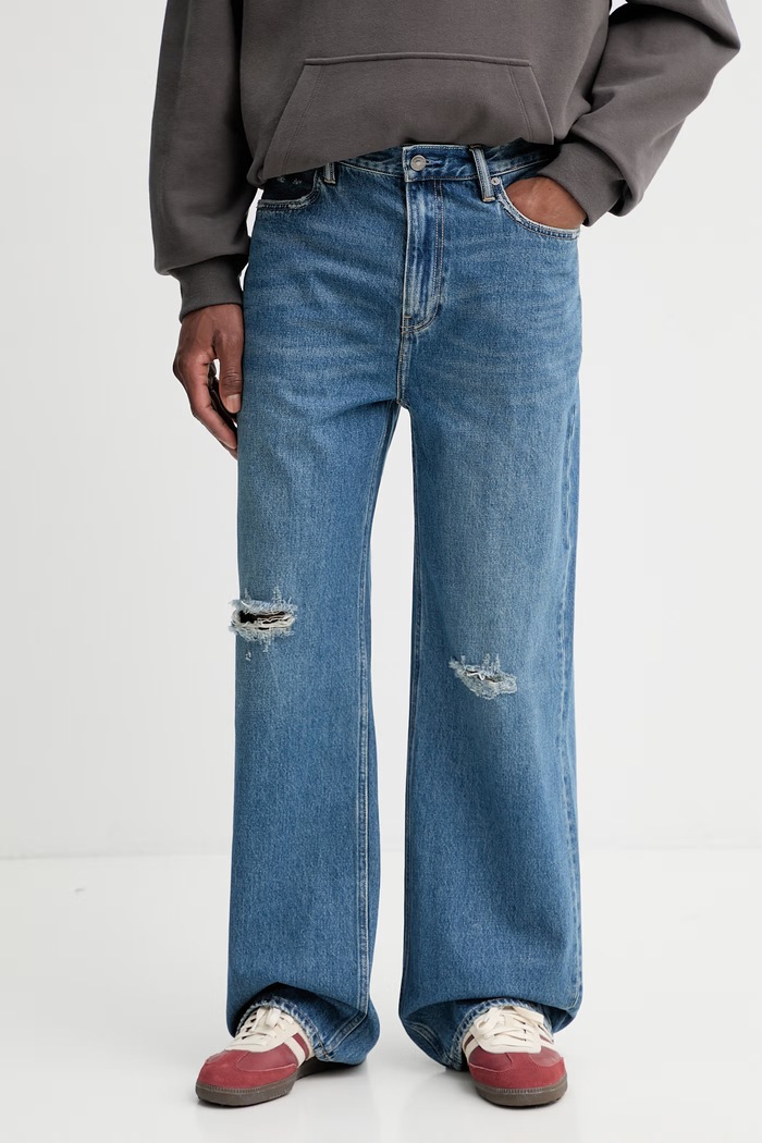AllSaints blugi din bumbac LENNY albastru M011EA