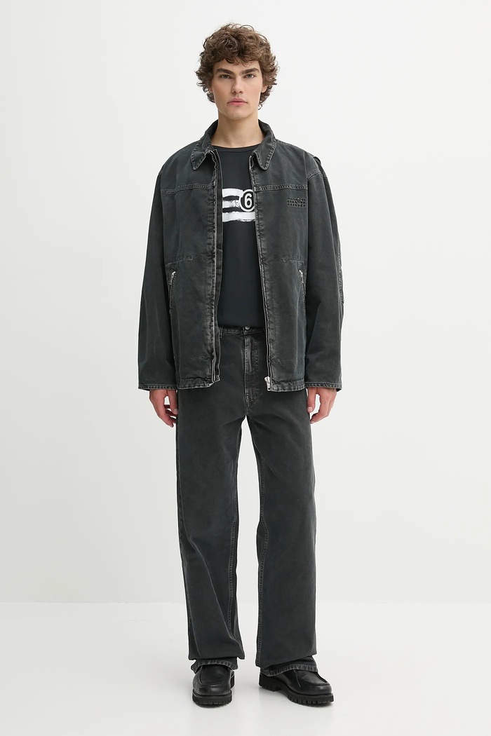 MM6 Maison Margiela Jeans SH0LA0010 negru SS25