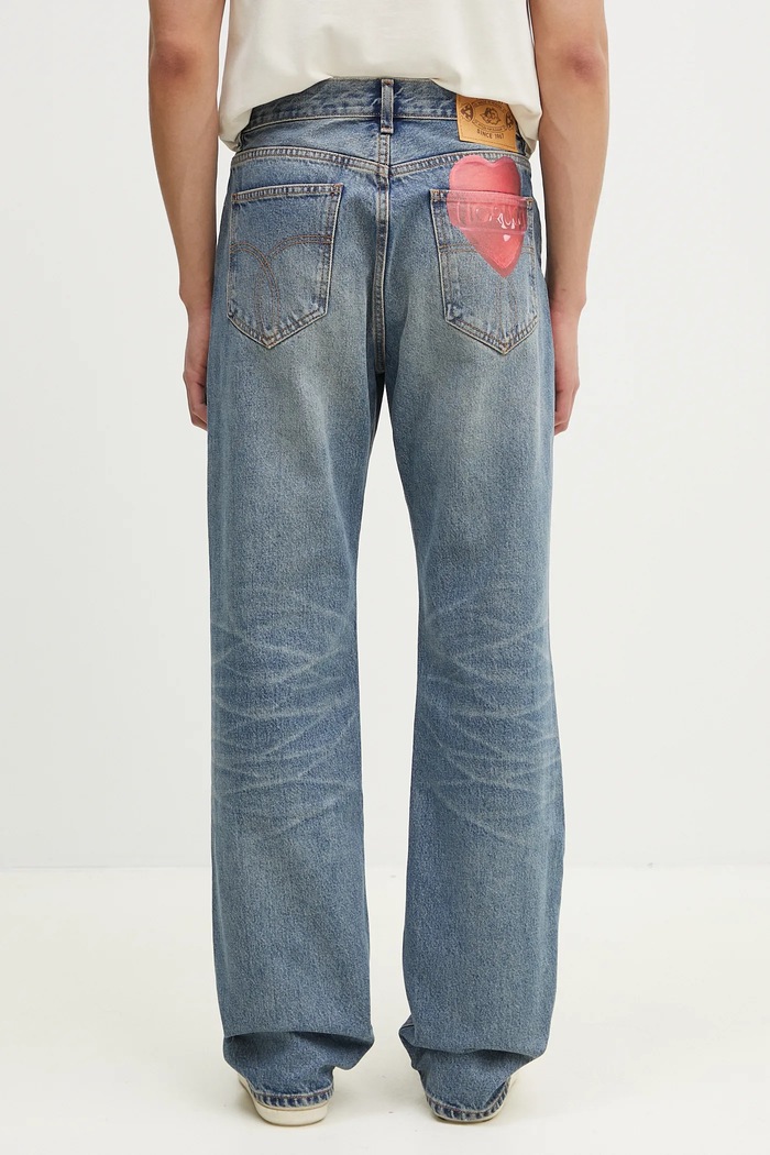 Одежда Джинсы Fiorucci Lollipop Heart Print Straight Fit Jeans U02SPDJE075DN02DN02 голубой