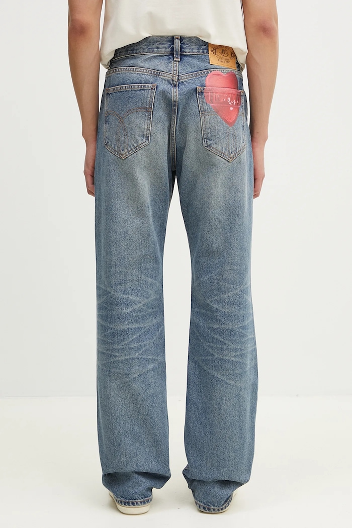 Одежда Джинсы Fiorucci Lollipop Heart Print Straight Fit Jeans U02SPDJE075DN02DN02 голубой