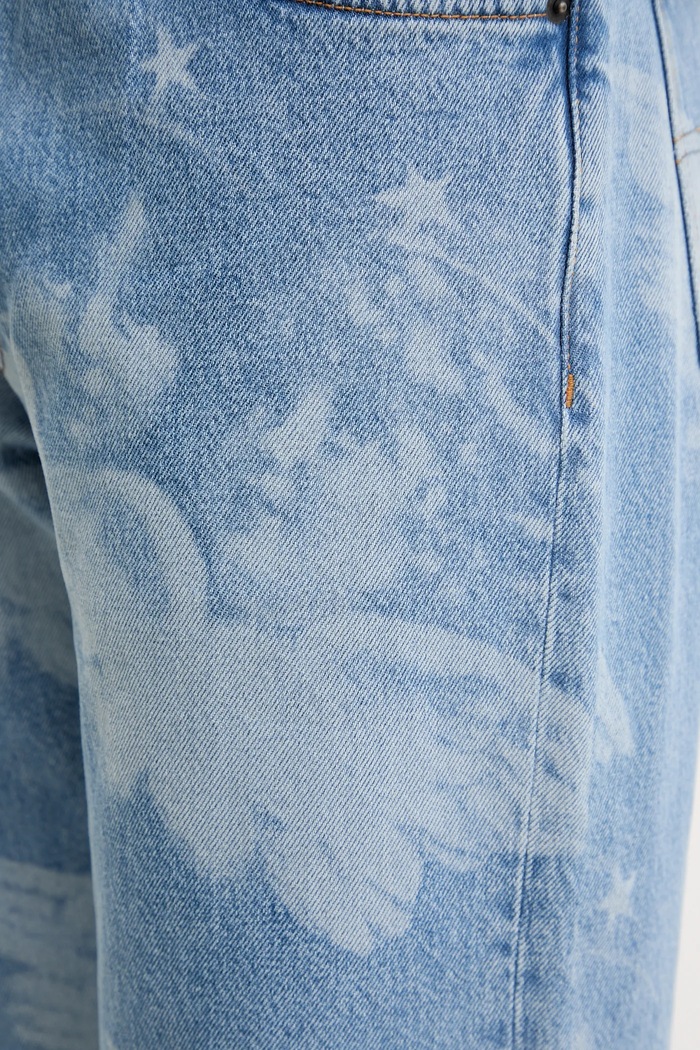 Rifle Fiorucci Angel Print Straight Fit Jeans U02SPDJE075DN03DN02 modrá