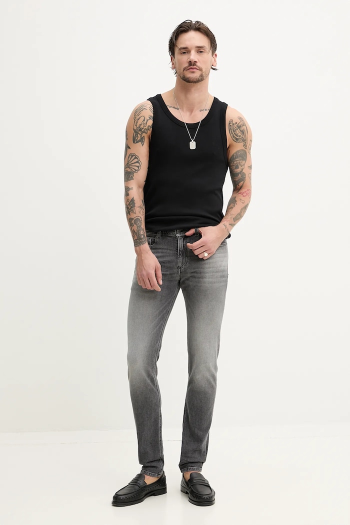 Diesel jeansy 1979 SLEENKER L.32 TROUSERS A03594.0BMBS szary SS25