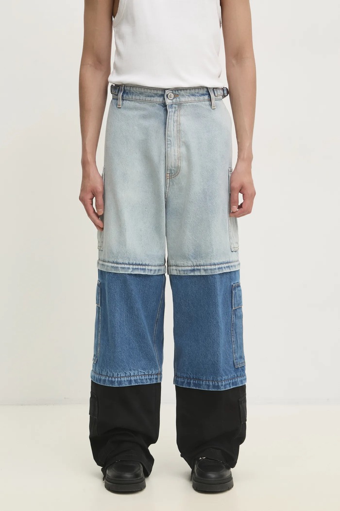 VETEMENTS jeansy Deconstructed Triple Cargo niebieski UA66PA510N