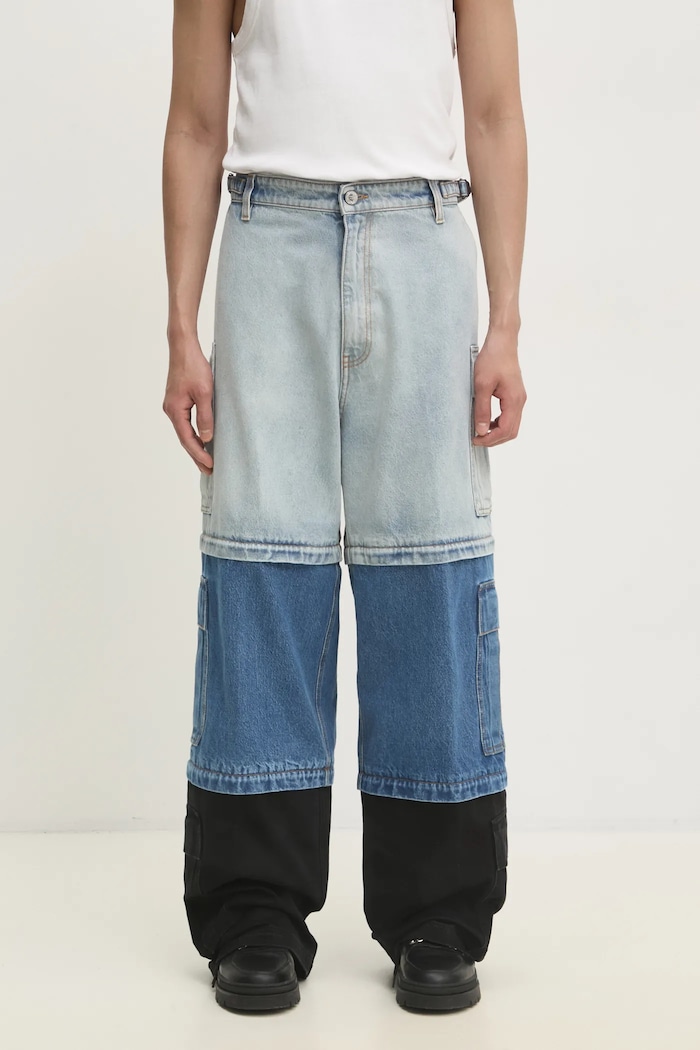 VETEMENTS jeansy Deconstructed Triple Cargo niebieski UA66PA510N