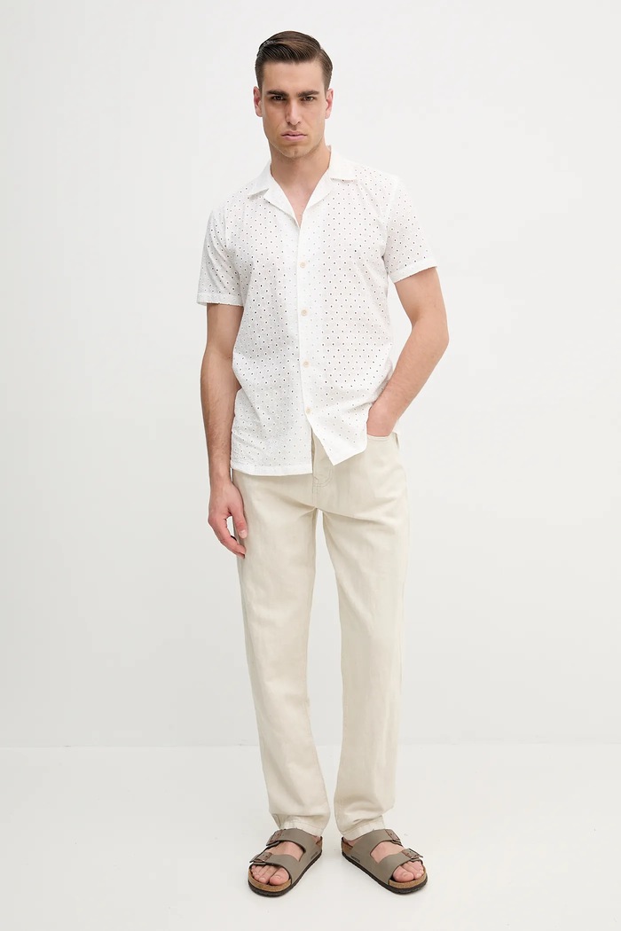 Traperice s dodatkom lana Pepe Jeans LOOSE JEANS NILS PM208027TC9 bež SS25