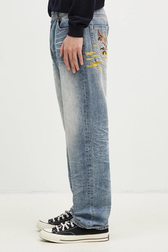 Billionaire Boys Club jeans Duck Embroidered Denim Pant B24426 blue SS25