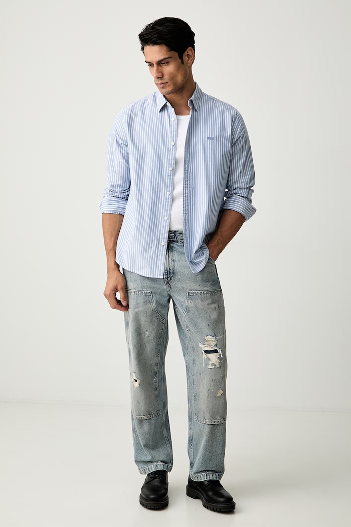 Levi's loose kavbojke moške 568 LOOSE STRT DBL KNEE A7367 modra SS25