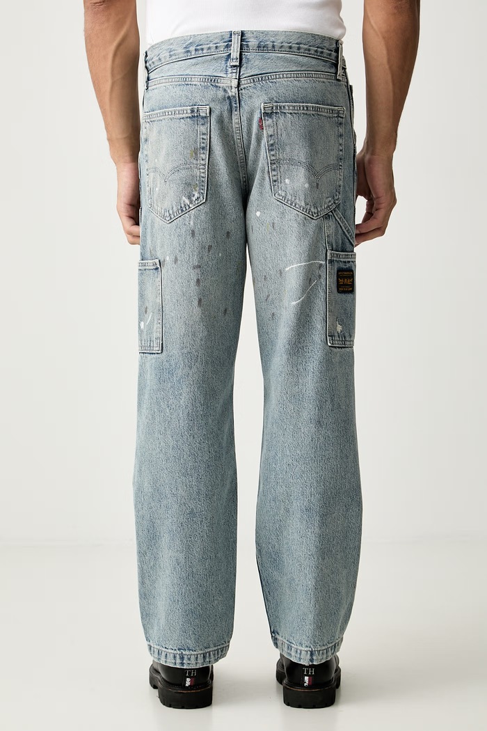 Oblačila Levi's loose kavbojke moške 568 LOOSE STRT DBL KNEE A7367 modra