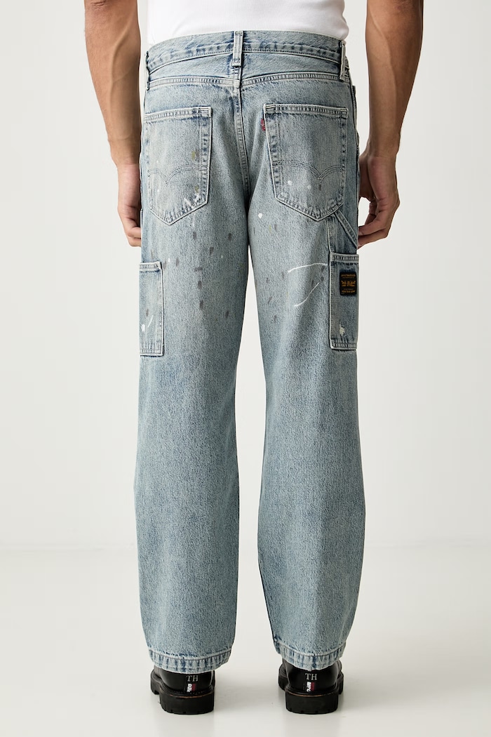 Oblačila Levi's loose kavbojke moške 568 LOOSE STRT DBL KNEE A7367 modra