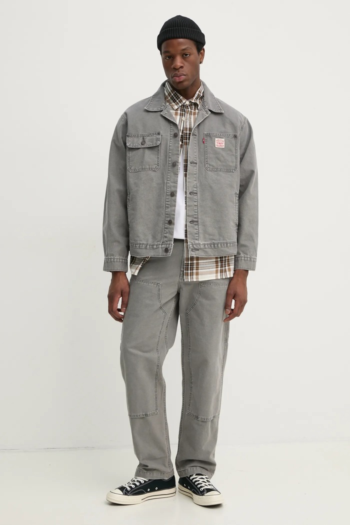 Bavlnené rifle Levi's 568 LOOSE STRT DBL KNEE A7367 sivá SS25