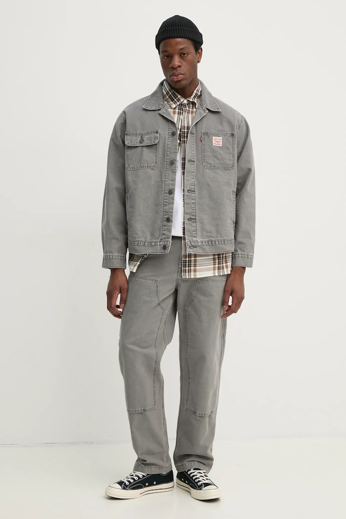Bavlnené rifle Levi's 568 LOOSE STRT DBL KNEE A7367 sivá SS25