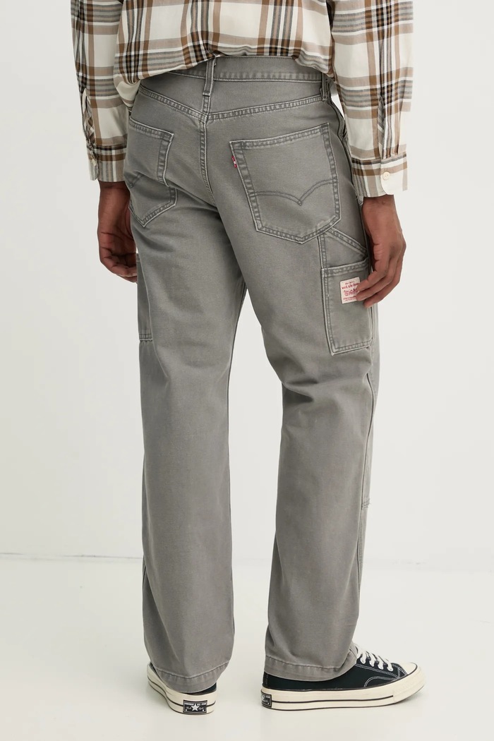 Oblečenie Bavlnené rifle Levi's 568 LOOSE STRT DBL KNEE A7367 sivá