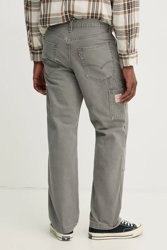 Oblečenie Bavlnené rifle Levi's 568 LOOSE STRT DBL KNEE A7367 sivá