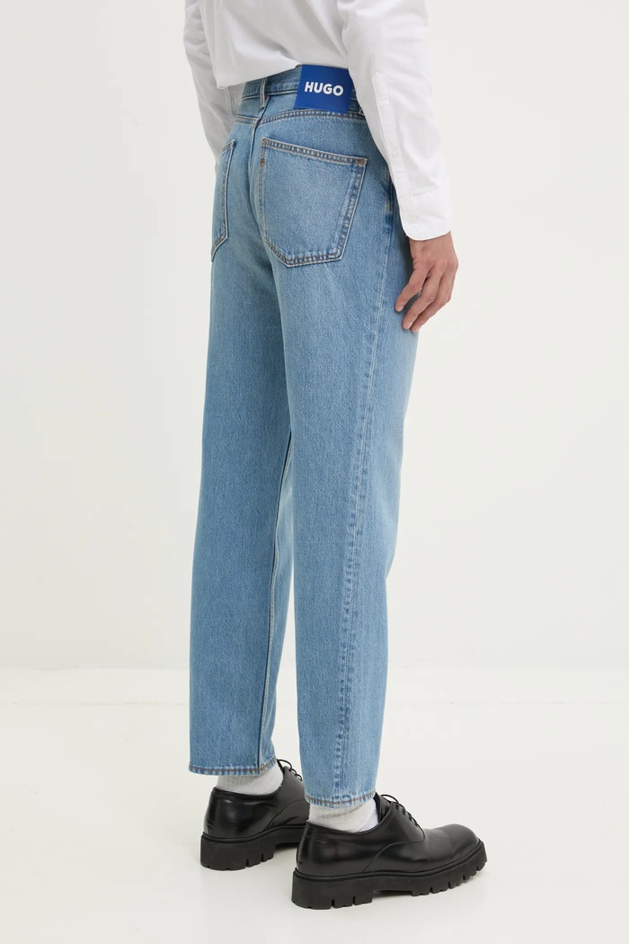 Odzież Hugo Blue jeansy bawełniane 50534535 niebieski