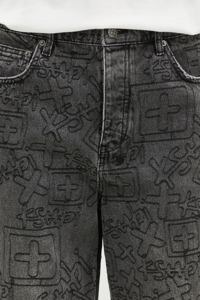 Τζιν παντελόνι KSUBI Maxx Stencil Stitch μαύρο MPS25DJ011
