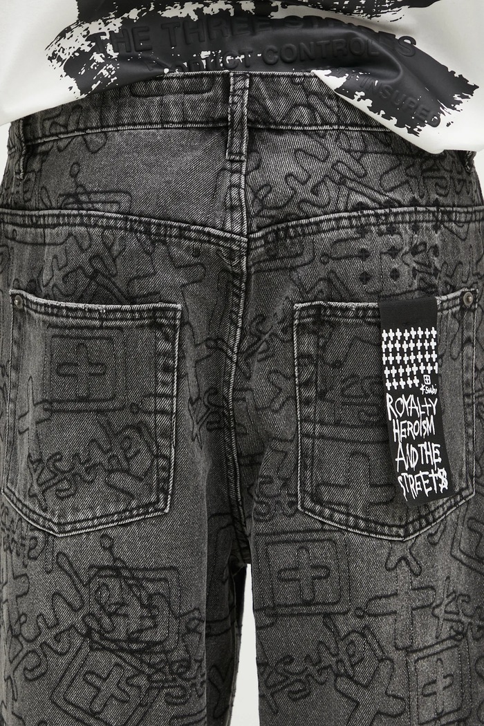 Τζιν παντελόνι KSUBI Maxx Stencil Stitch MPS25DJ011 μαύρο