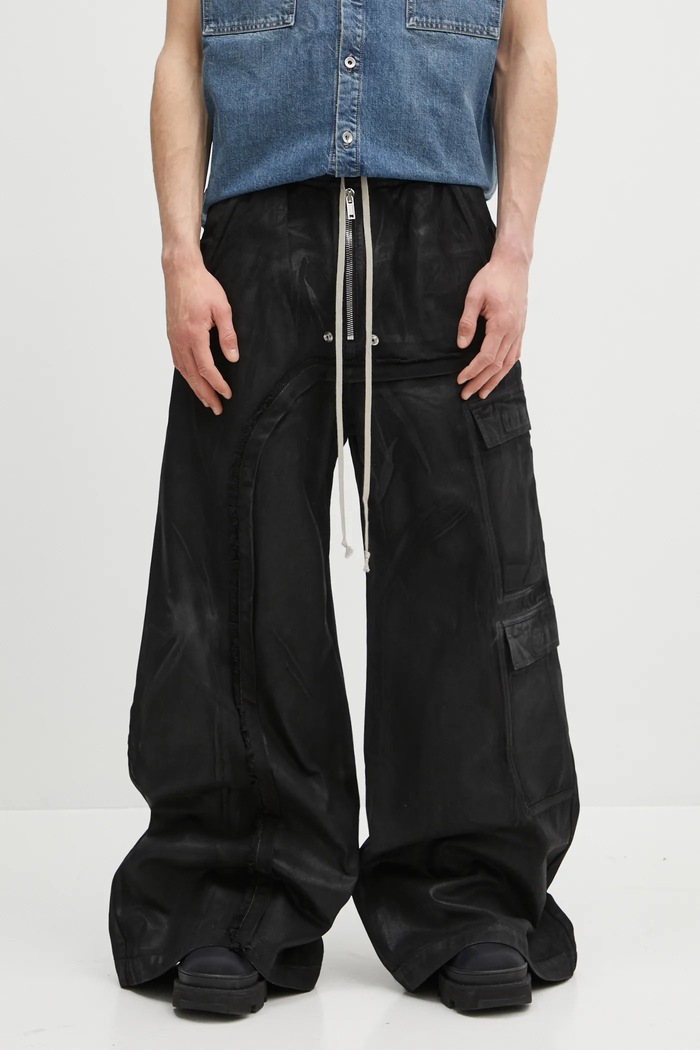 Rick Owens DRKSHDW jeans Imbalanced Double Cargo Jumbo Belas black DU01E3375.DCF