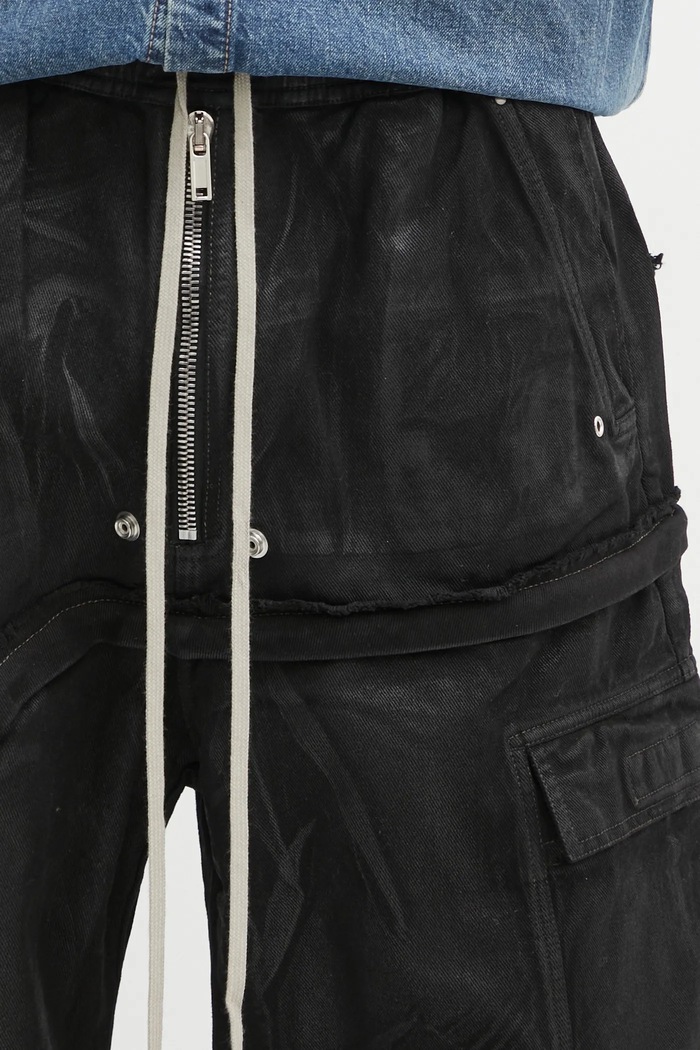 Rick Owens DRKSHDW jeans Imbalanced Double Cargo Jumbo Belas black DU01E3375.DCF