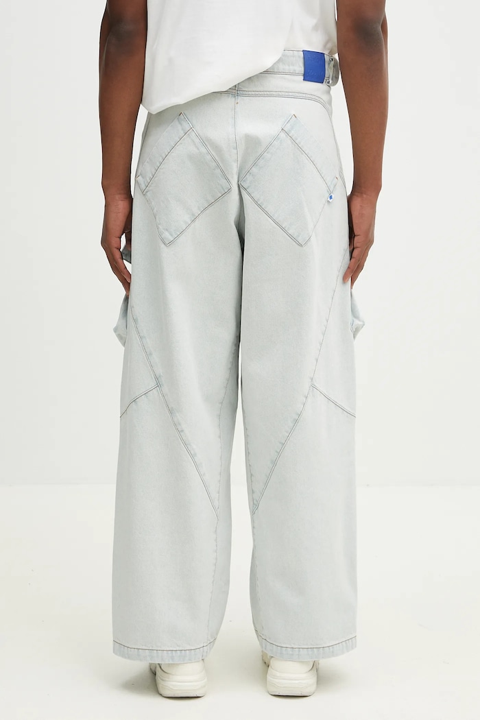 Odjeća Pamučne traperice Marcelo Burlon Bleach Denim Wide Cargo Light Blue No Co CMYB003S25DEN0014000 plava