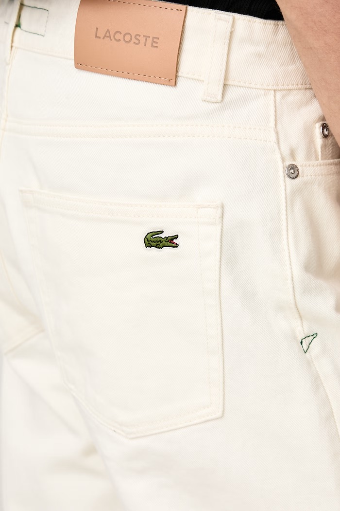 Jeansy straight męskie Lacoste beżowy HH2321