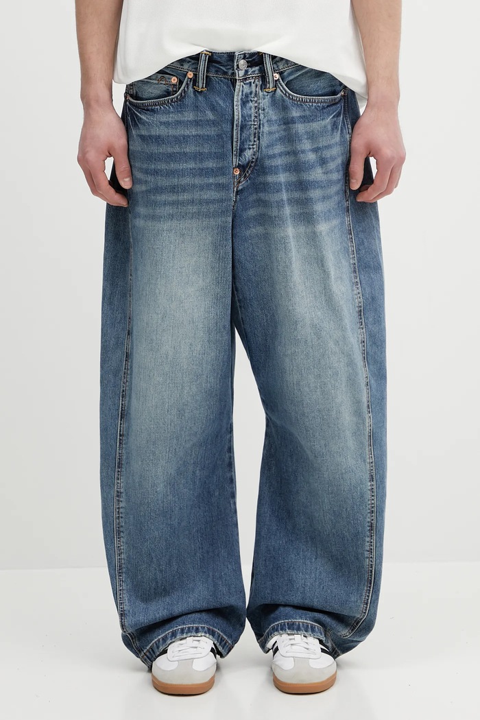Evisu jeans Kamon Leather Applique albastru 2ESHTM5JE1010