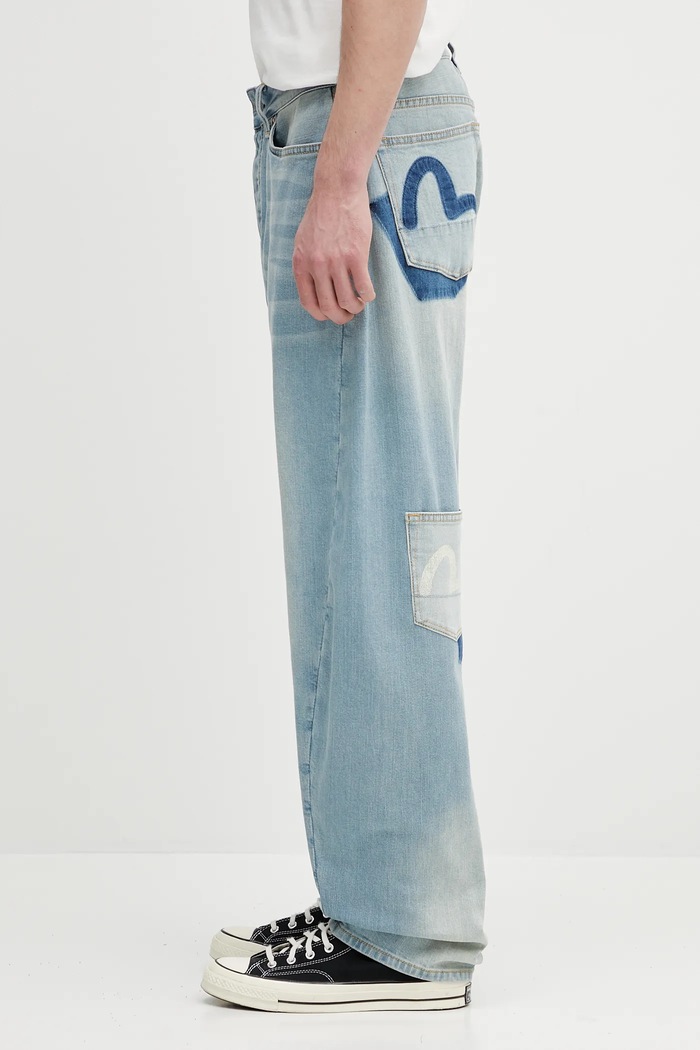 Evisu Jeans Multi-Pocket Vintage Washed 2ESHTM5JE1023 albastru SS25