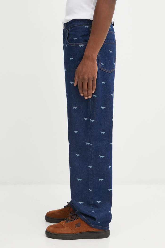 Rifle Maison Kitsuné Relaxed Denim OM01105WD4014 tmavomodrá SS25