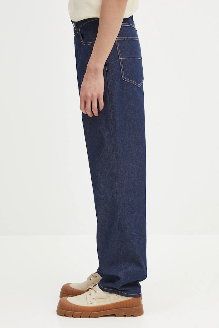 Τζιν παντελόνι Maison Kitsuné Straight Denim OM01118WW0081 σκούρο μπλε SS25