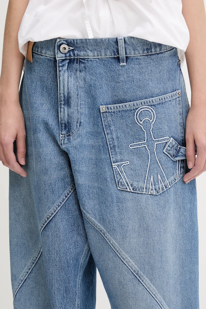 Бавовняні джинси JW Anderson Twisted Workwear блакитний DT0110.PG1735.804