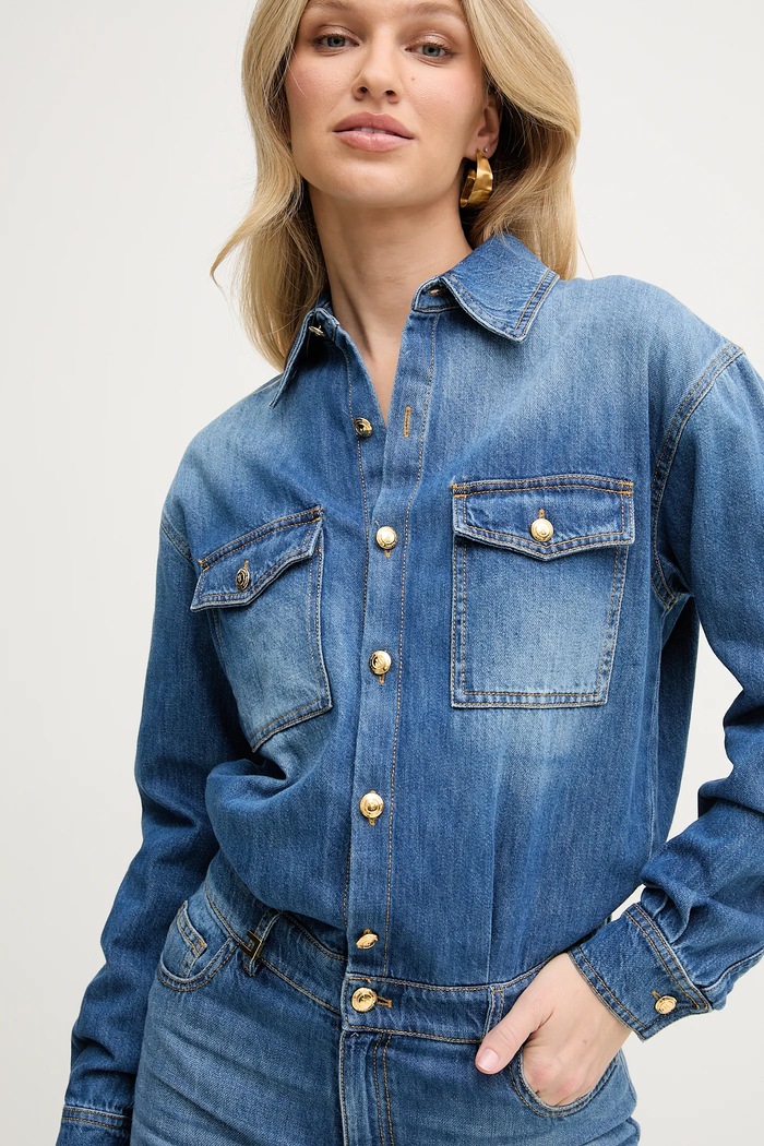 Elisabetta Franchi jumpsuit di jeans blu TJ38D51E2