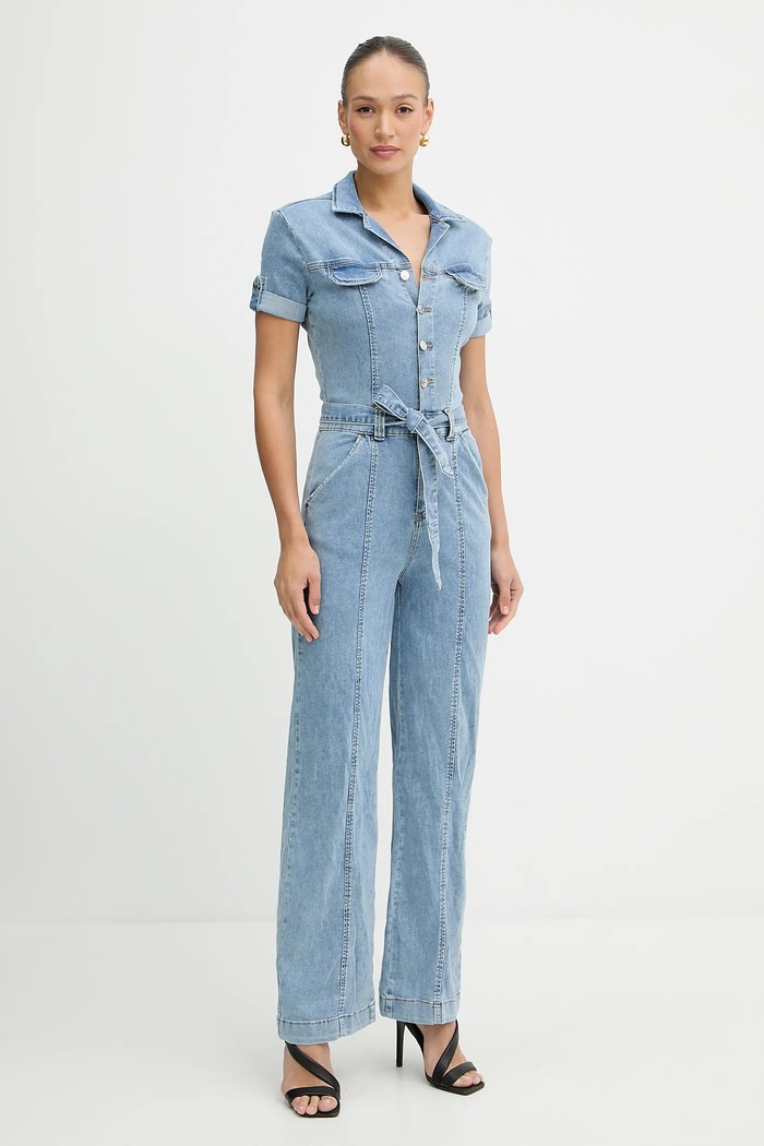 Guess salopetă jeans PARKER fixat albastru W5GD1B.D5O90