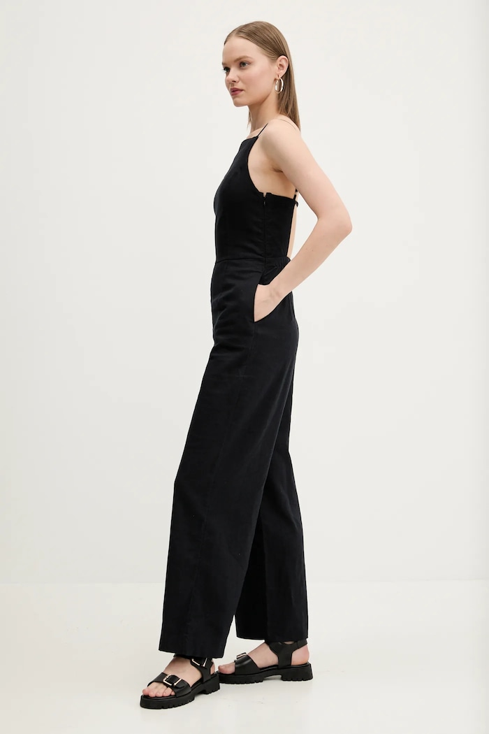 Ленен гащеризон Abercrombie & Fitch KI159.5546.900 черен SS25