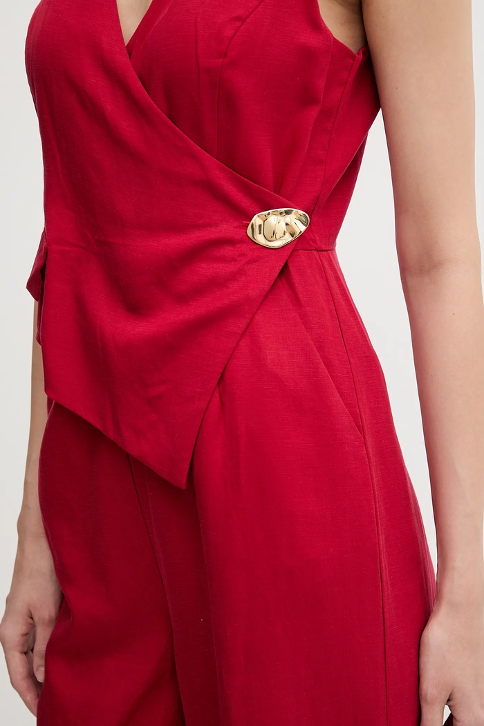 Pedro del Hierro kombinezon z domieszką lnu 5899922 czerwony