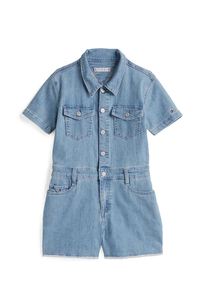 Tommy Hilfiger kombinezon jeansowy dziecięcy KG0KG08489.PPYA niebieski SS25