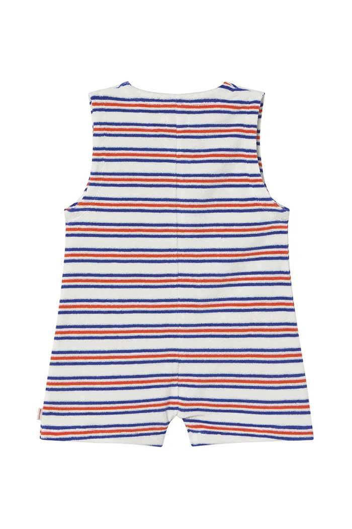 Момиче Детски памучен гащеризон Tinycottons STRIPES MULTICOLOR JUMPSUIT SS25.131 бял